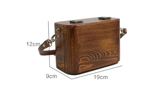 Bolso Mensajero Literario Retro de Madera con Doble Hebilla para Mujer - Image 8