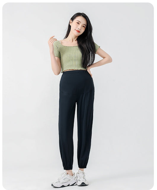 Pantalones Deportivos de Maternidad Talla Grande con Protección Solar Ice Silk - Image 11