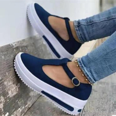 Mocasines Rojos para Mujer con Suela Gruesa y Punta Redonda - Image 9