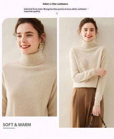 Suéter Cuello Alto de Cachemira Pura para Mujer - Image 22