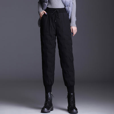Pantalones de Algodón Grueso Cintura Alta para Mujer con Forro de Plumón - Image 5
