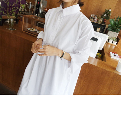 Vestido Camisero Holgado Talla Grande Manga Larga para Mujer - Image 2
