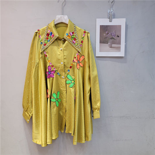 Blusa Larga de Invierno con Detalles de Cuentas para Mujer - Image 8