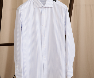 Camisa de Negocio Italiana a Rayas con Cuello Windsor - Image 7