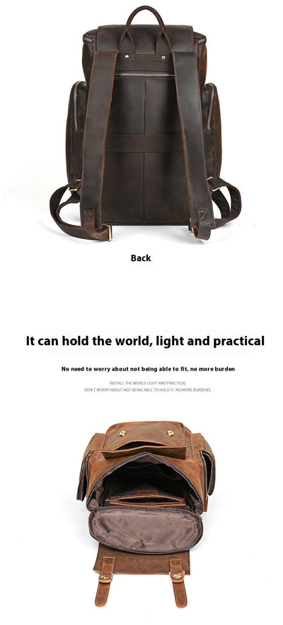 Mochila de Cuero Crazy Horse para Hombre - Piel de Res Premium - Image 8