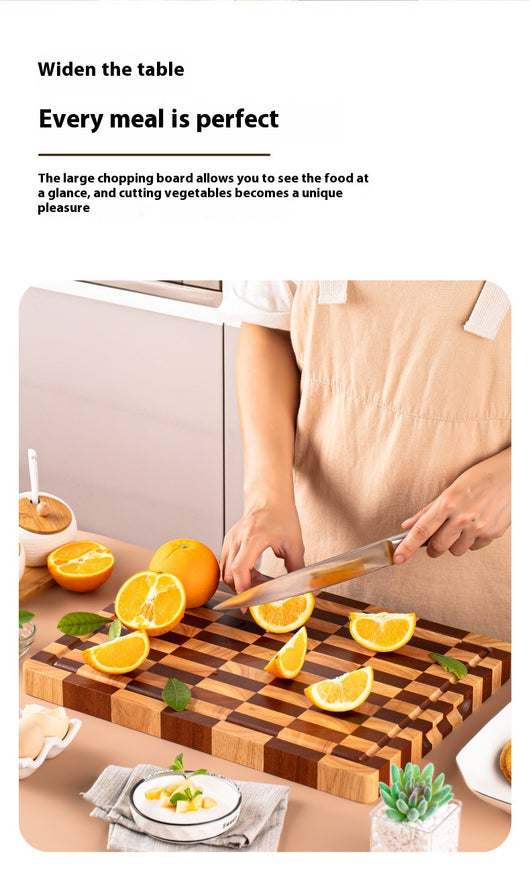 Tabla de Corte de Madera con Diseño Cuadriculado para Frutas y Verduras - Image 6