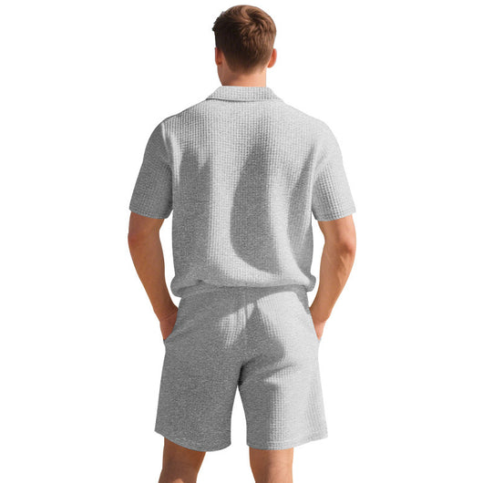 Conjunto Casual de Polo Holgado y Shorts para Hombre - Image 26