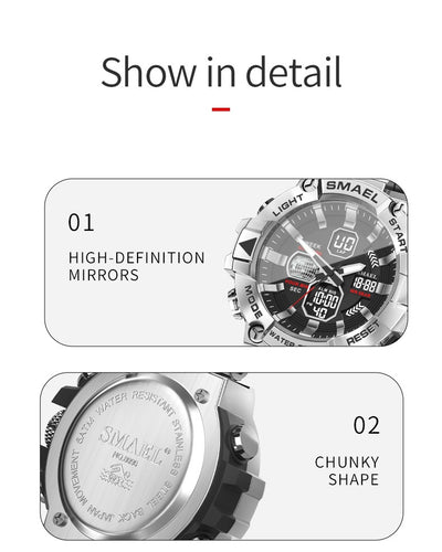 Reloj Deportivo Inteligente de Acero Inoxidable con Doble Pantalla y Luz Nocturna - Image 17