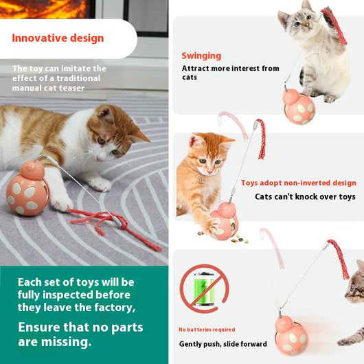 Green and light green plastic cat food leakage toy with a spherical body, cutouts, and a braided rope. - Image 9