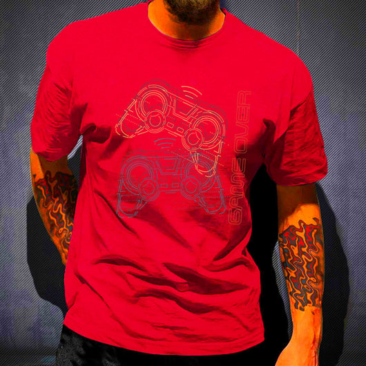 Playera Gamer con Estampado de Letras Creativas - Cuello Redondo Unisex - Image 25