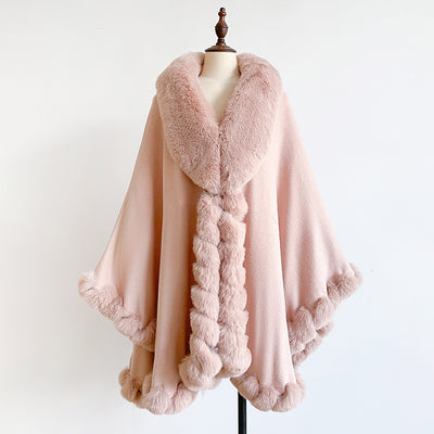 Capa Poncho Oversize con Cuello de Pelaje Irregular - Image 30