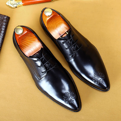 Zapatos de Cuero Ejecutivo con Punta Tallada - Elegancia Profesional - Image 2