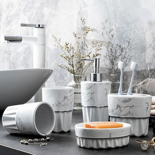 Juego de Baño Mármol Cerámica Estilo Minimalista - Image 6