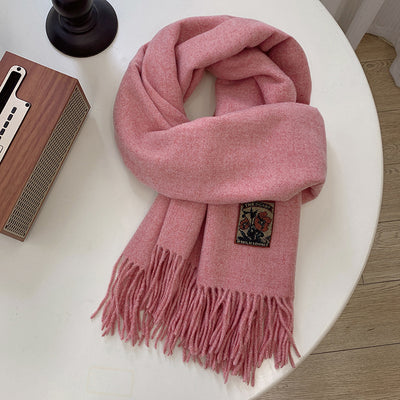 Bufanda Cálida de Color Liso para Mujer - Image 11