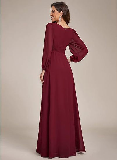 Vestido de Noche Largo en Gasa Elegante para Mujer - Image 36