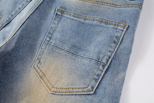 Jeans Vintage con Parches de Strass y Tinta Splash - Estilo Europeo Americano - Image 13
