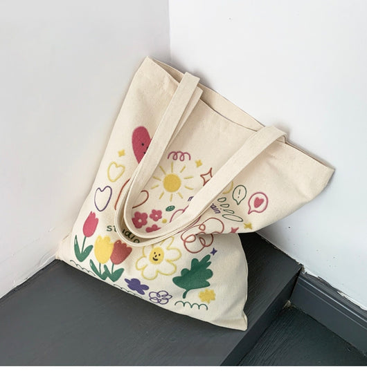 Bolsa de Lona Grande con Estampados Adorables - Capacidad Máxima - Image 26