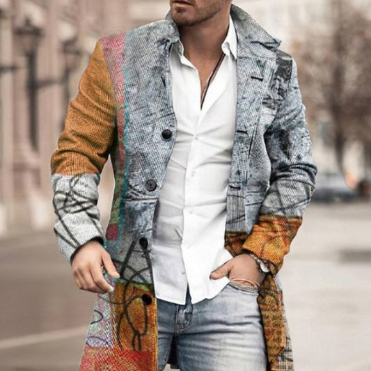 Abrigo de Lana para Hombre con Cuello Mao Largo