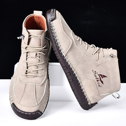 Botas Altas Retro de Cuero - Estilo Casual Urbano - Image 12