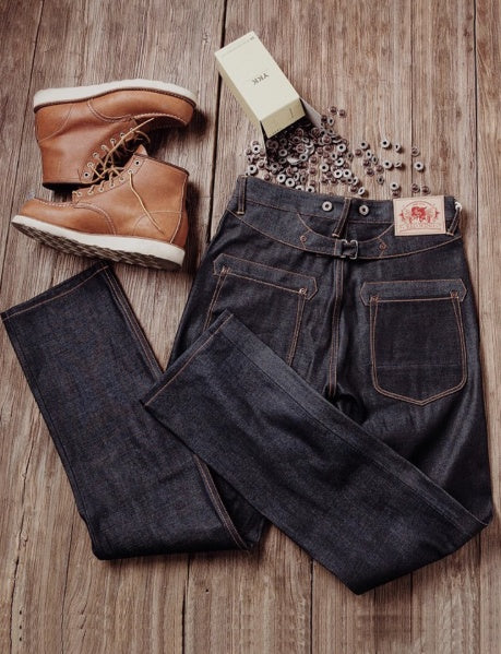 Jeans Selvedge Denim Crudo Cintura Alta Recta para Hombre - Image 9