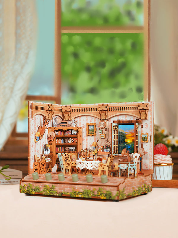 Casa de Campo 3D de Madera Armable - Adorno Artesanal DIY