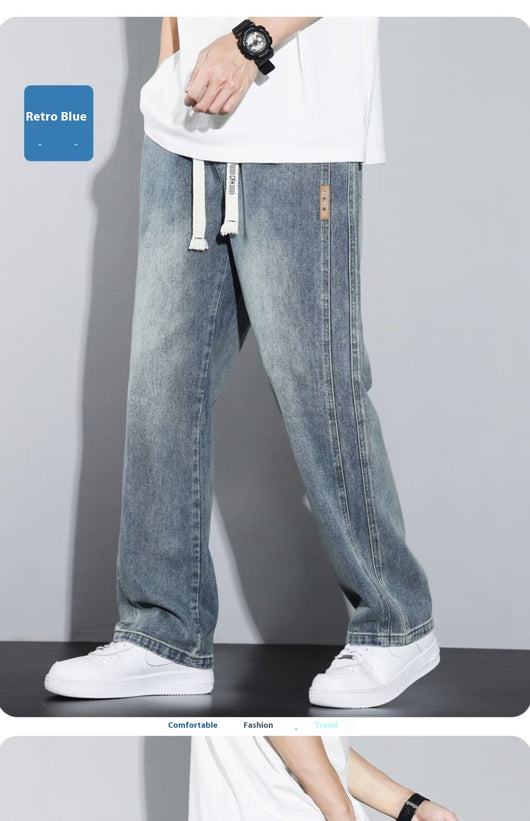 Pantalones Vaqueros Rectos Anchos para Hombre - Comodidad y Estilo Casual - Image 8