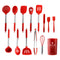 Set de Utensilios de Cocina en Silicona con Mango de Acero Inoxidable