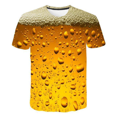 Playera Cervecera Estampado 3D Digital Cuello Redondo Manga Corta para Hombre - Image 3