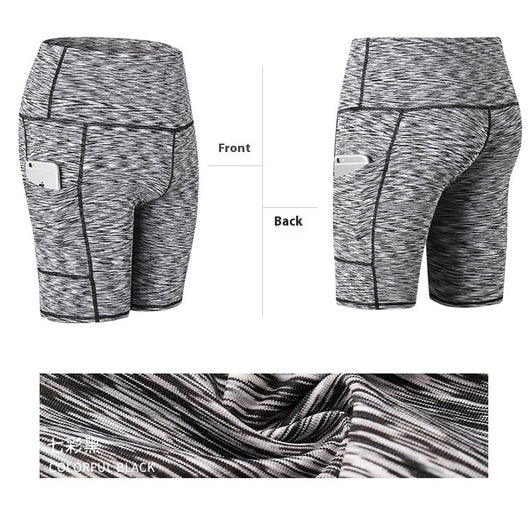 Shorts Deportivos Cintura Alta con Bolsillos Diagonales - Mallas de Entrenamiento Secado Rápido - Image 15