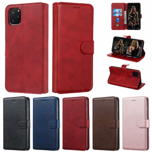 Funda de Cuero para Celular con Patrón de Pata de Gallo
