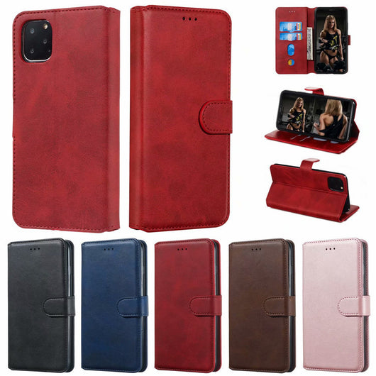Funda de Cuero para Celular con Patrón de Pata de Gallo