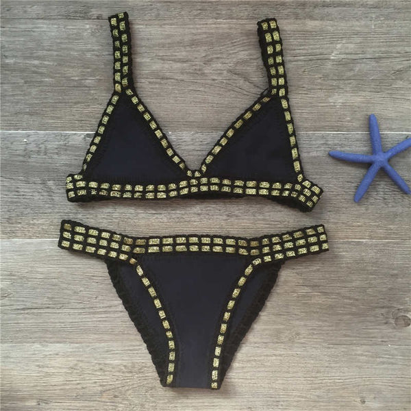 Traje de Baño Tejido a Mano - Bikini Crochet Artesanal
