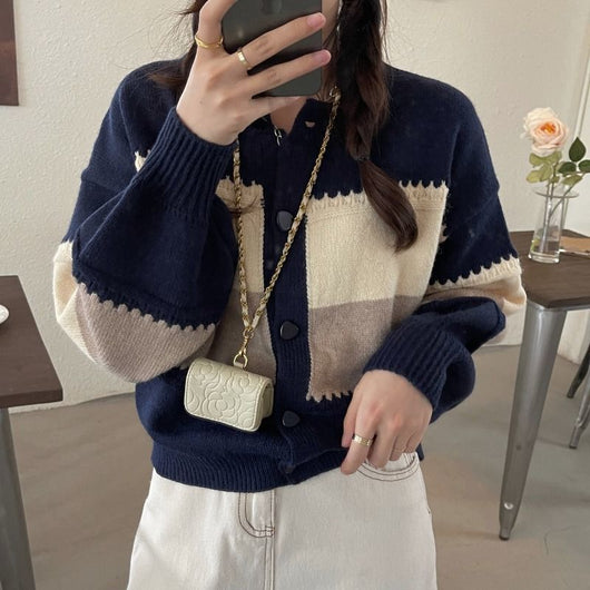 Cardigan Suelto de Cuello Redondo Liso - Suéter Versátil para Mujer - Image 15