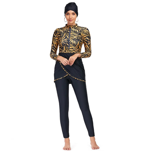 Traje de Baño Burkini con Cierre - Modesto y Versátil para Mujer - Image 9