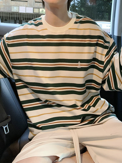 Camiseta Suelta de Rayas Manga Larga para Hombre - Estilo Casual - Image 7