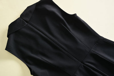 Jumpsuit Elegante Sin Mangas Negro Ajustado para Mujer - Image 10