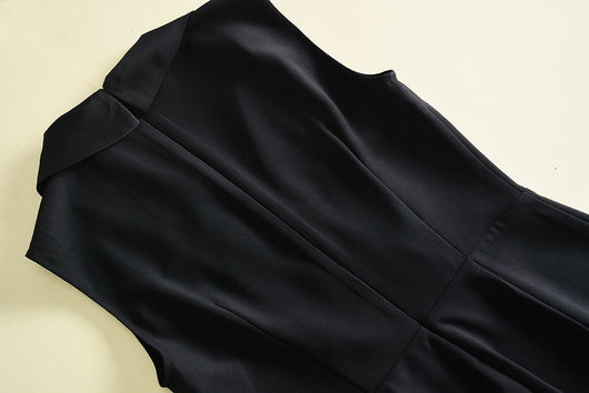 Jumpsuit Elegante Sin Mangas Negro Ajustado para Mujer - Image 10