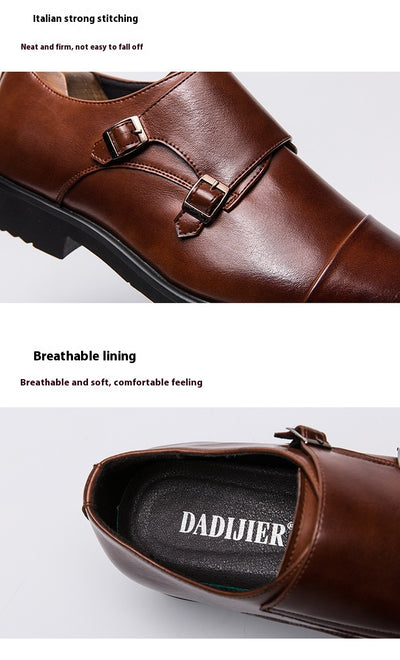 Zapatos de Cuero Slip-On Británicos Talla Grande para Hombre - Image 7
