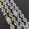 Cadena y Pulsera Hip Hop Nariz de Cerdo Chapado en Oro Real 16mm