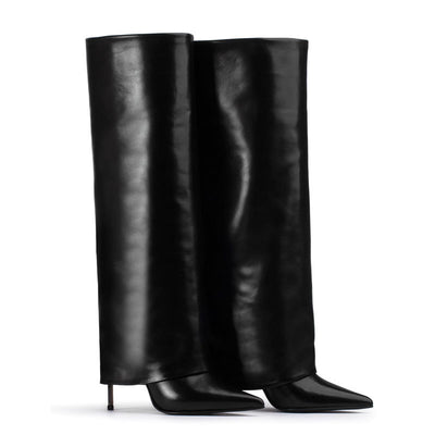 Botas Stiletto Altas Talla Grande con Punta Afilada y Medias Integradas - Image 3