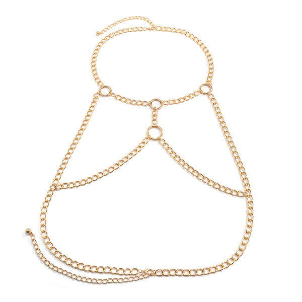 Collar Multicapa de Aluminio con Cadena Elegante