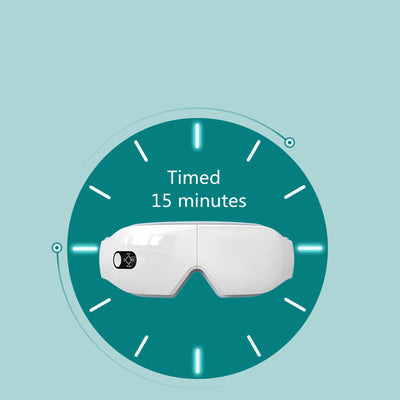 White hot compress eye mask with Bluetooth, featuring a power button and adjustable strap for eye protection and massage. - Image 9