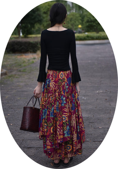 Falda Étnica de Algodón y Lino con Estampado - Image 16