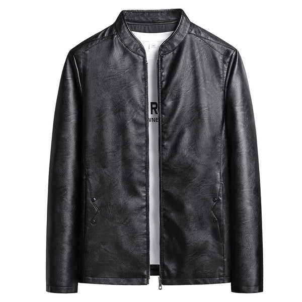 Chaqueta de Cuero PU Ajustada para Hombre con Cuello Alzado Estilo Motociclista - Image 16