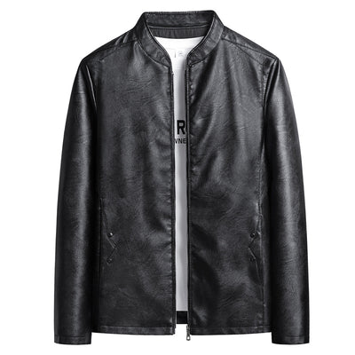 Chaqueta de Cuero PU Ajustada para Hombre con Cuello Alzado Estilo Motociclista - Image 16