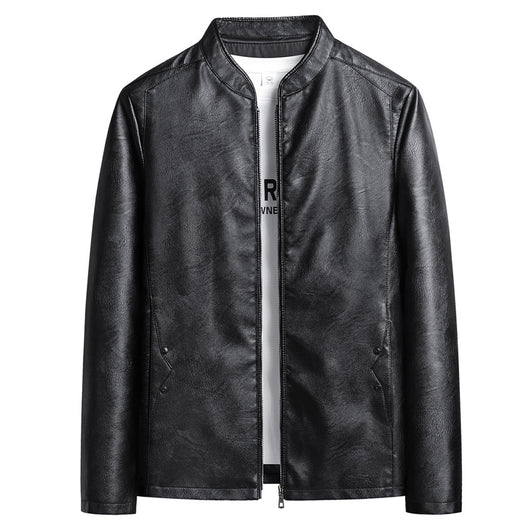 Chaqueta de Cuero PU Ajustada para Hombre con Cuello Alzado Estilo Motociclista - Image 16