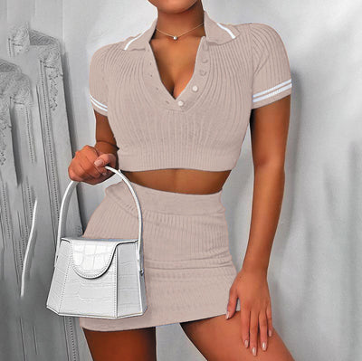 Conjunto de Falda Cropped y Suéter Europeo Americano - Image 3
