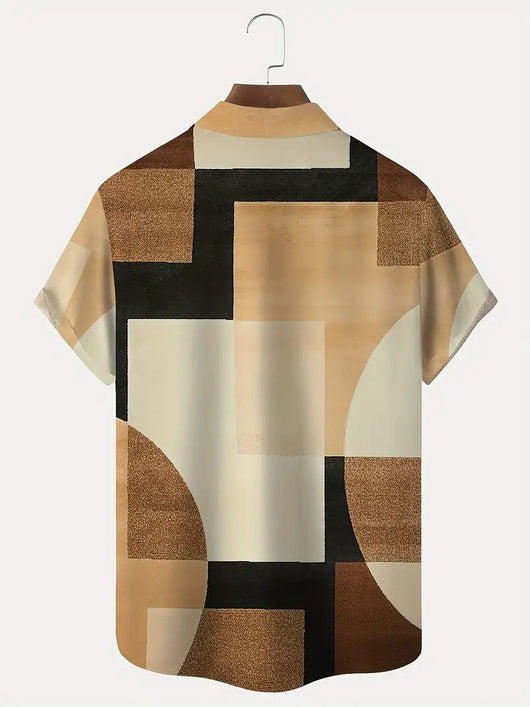Playera Geométrica Retro con Contraste de Colores en 3D - Image 21