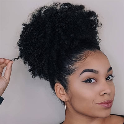 Peluca Afro Voluminosa Micro-Rizos Fluffy - Bolsa de Cabello