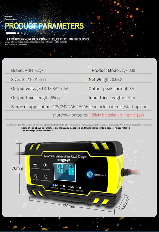 Cargador de Batería para Auto y Moto Inteligente - Image 20